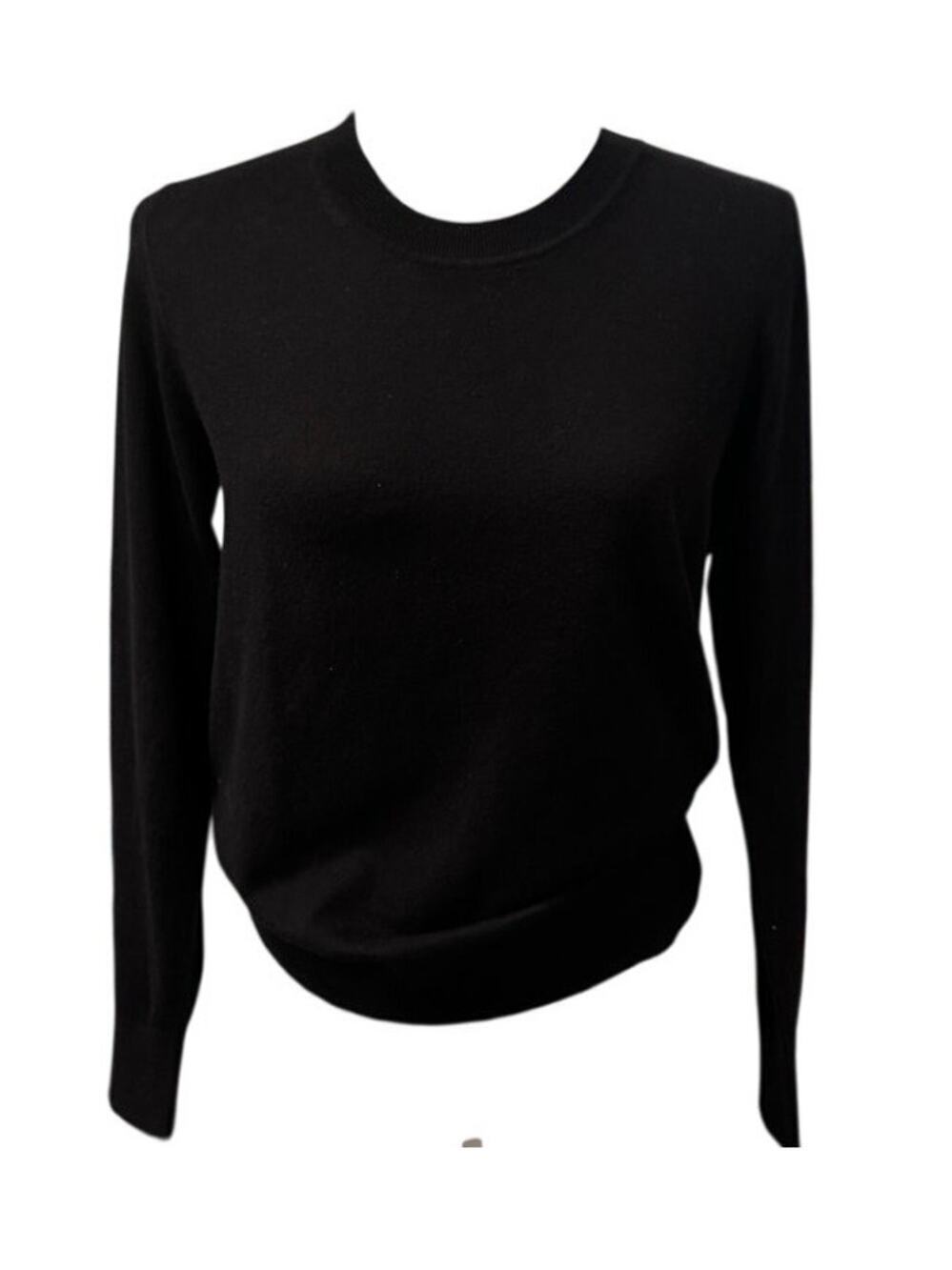 Quince Organic Cotton Cashmere Blend Crewneck Sweater Black Size Small